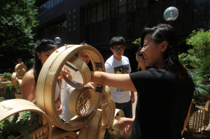 Nicole Choi and her team with the installation "Reach – Back to Zero"