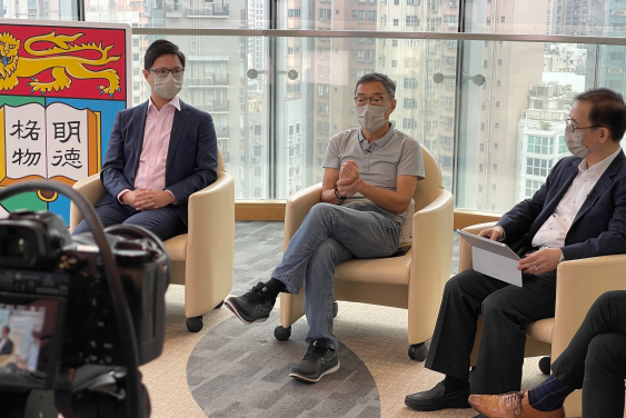 (From left) Dr Joshua Ho, Programme Co-Director of Bachelor of Science in Bioinformatics, HKU; Mr Albert Wong, Chief Executive Officer, Hong Kong Science and Technology Parks Corporation; and Professor Bennett Yim, Director of Undergraduate Admissions and International Student Exchange, HKU