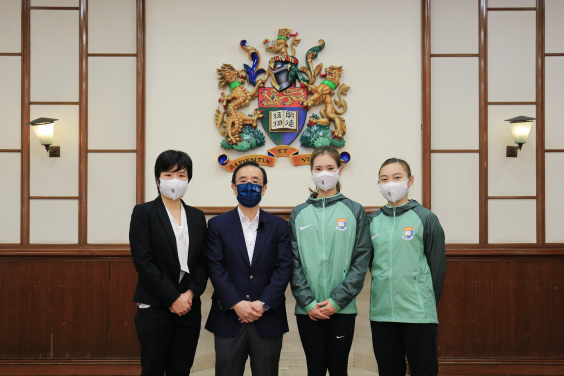 From left: Ms Lo Ka Kay, Professor Bennett Yim, Ms. Ho Kin Ling (Hannah), and Ms. Yung Long Ching (Vingee)