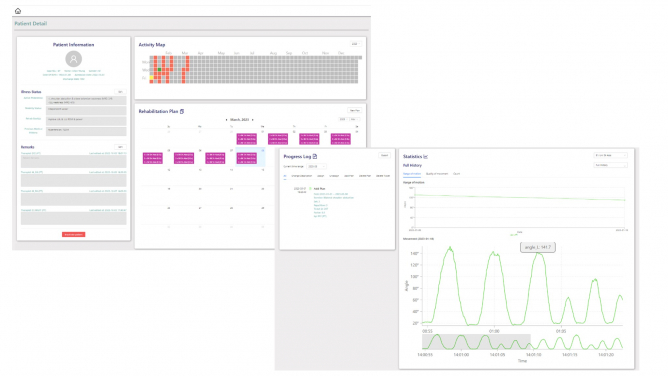 Therapist portal for remote management and monitoring of patients’ progress.
 