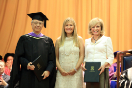 David P Y Lung, Lady Edith Kotewall Professor in the Built Environment with Mrs Jill Gallie and Mrs Helen Liang